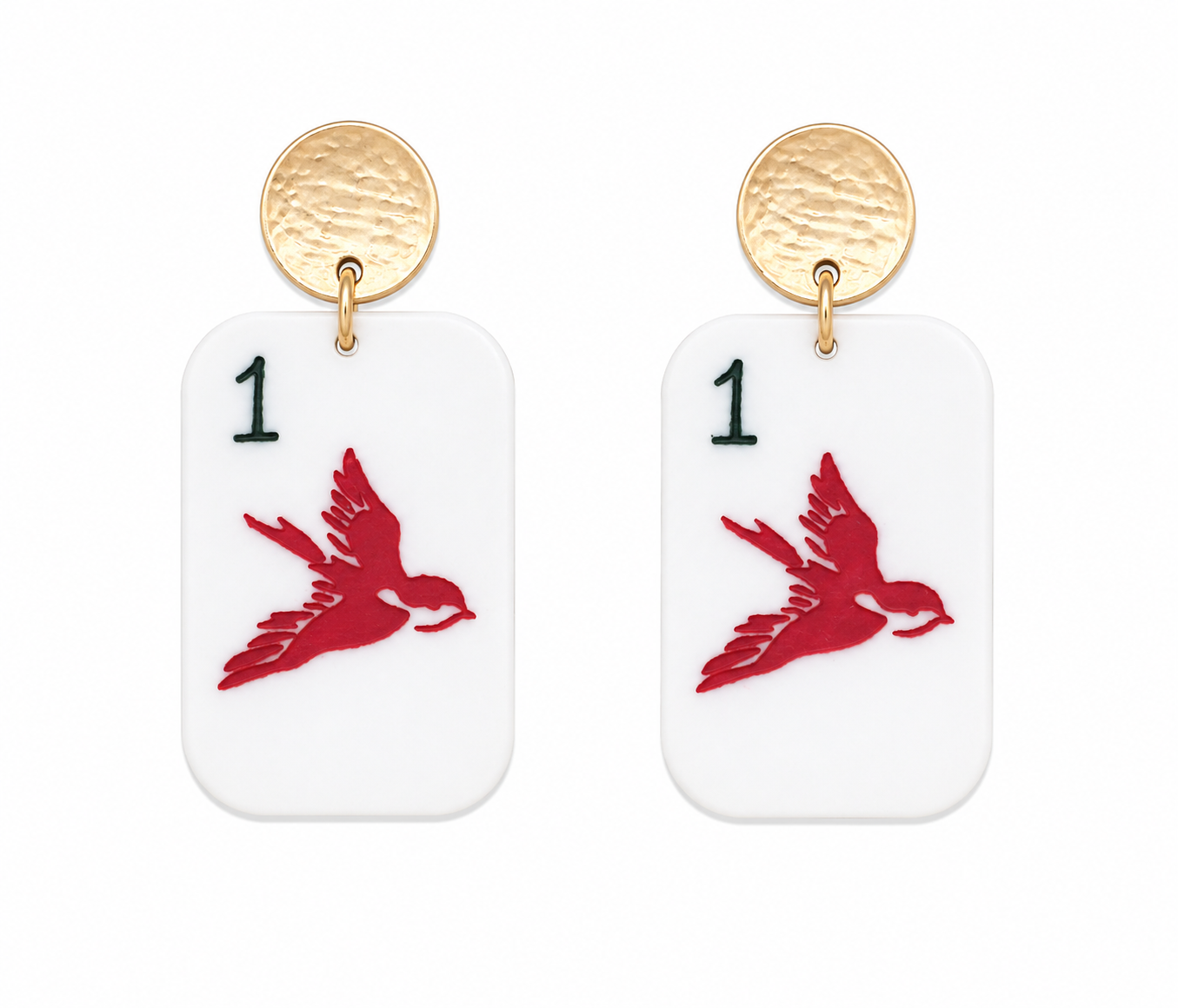 Mahjong Tile Earrings