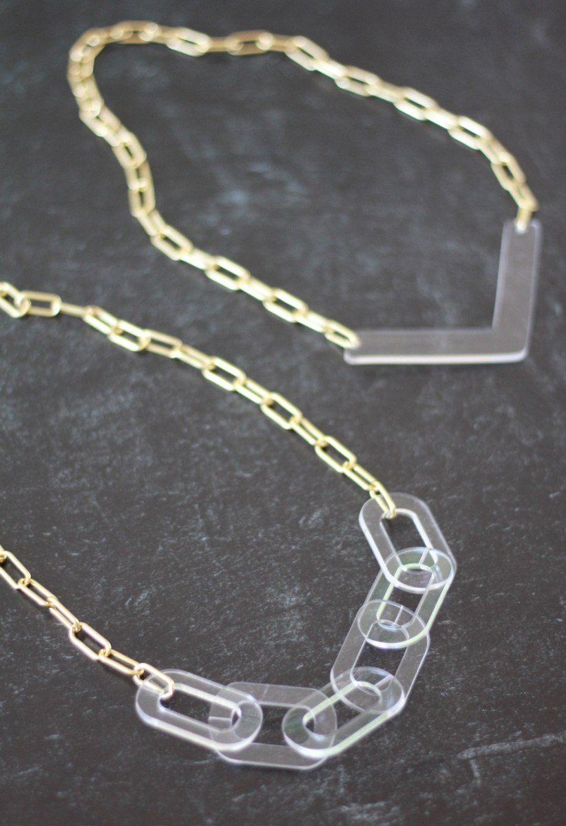 Statement Acrylic Chunky Paperclip Necklace