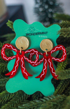 Red Bow Earrings