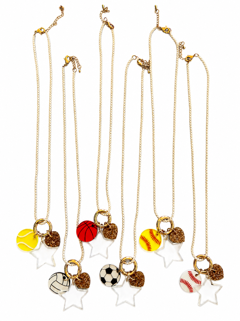 Sports Charm Enamel Charm Necklace