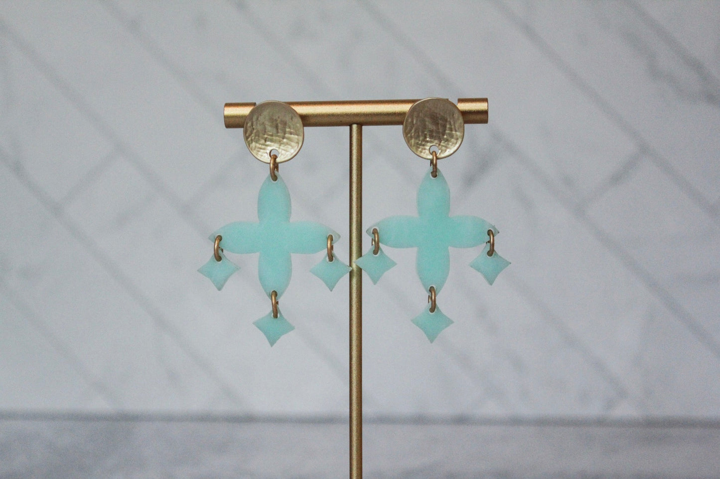 The Cecilia - Celestial Clover Acrylic Earrings