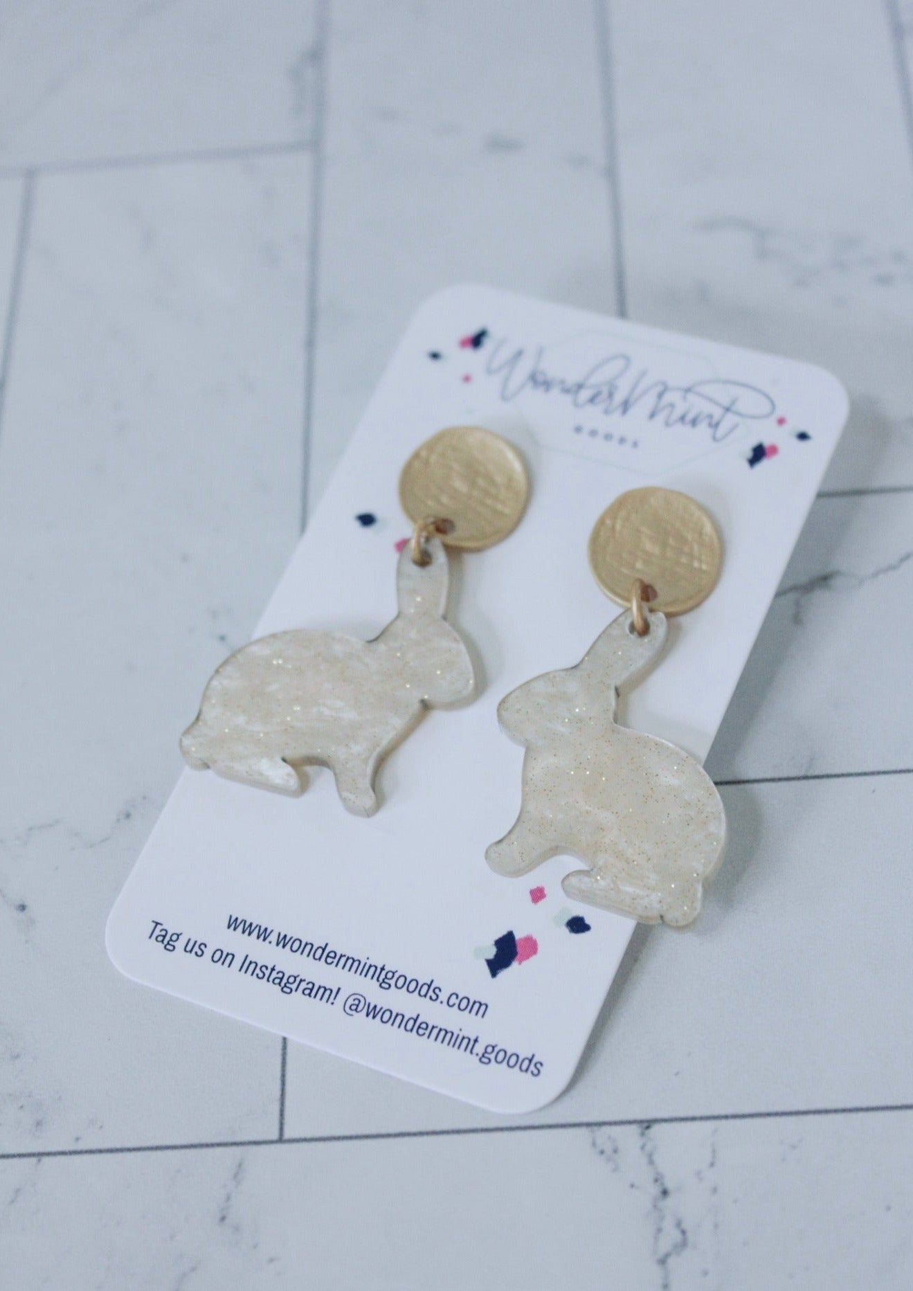 Cream Pearl Bunny Earrings