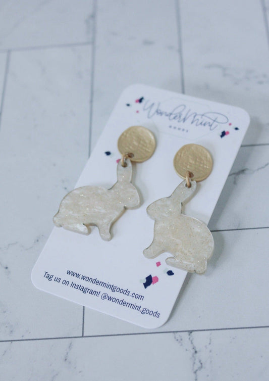 Cream Pearl Bunny Earrings