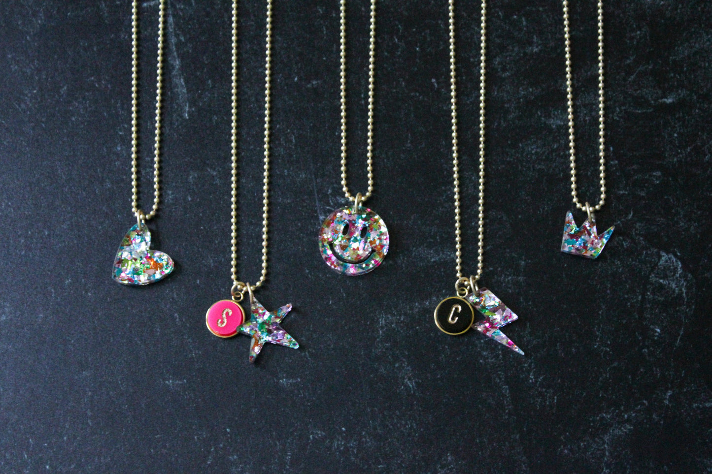Kids Ball Chain Confetti Charm Necklace - Single