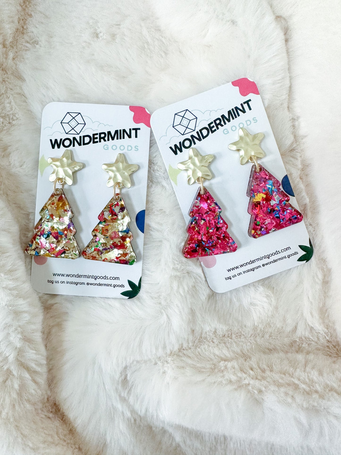 Confetti Christmas Tree Earrings