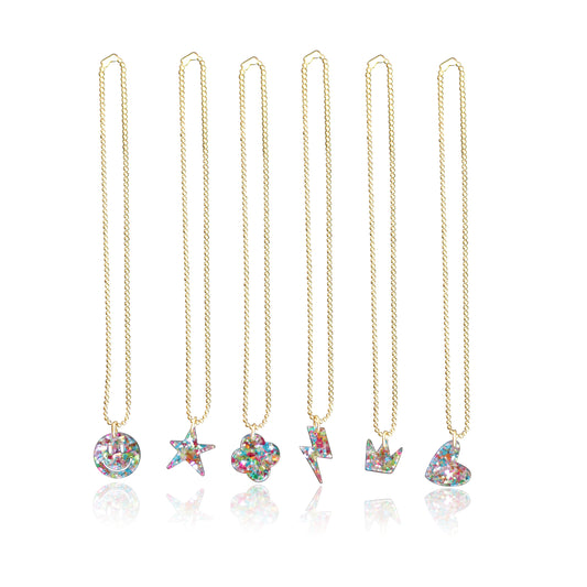 Kids Ball Chain Confetti Charm Necklace - Single