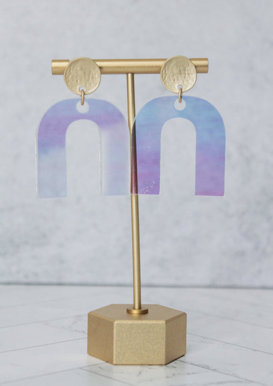 Iridescent Arch Acrylic Earrings