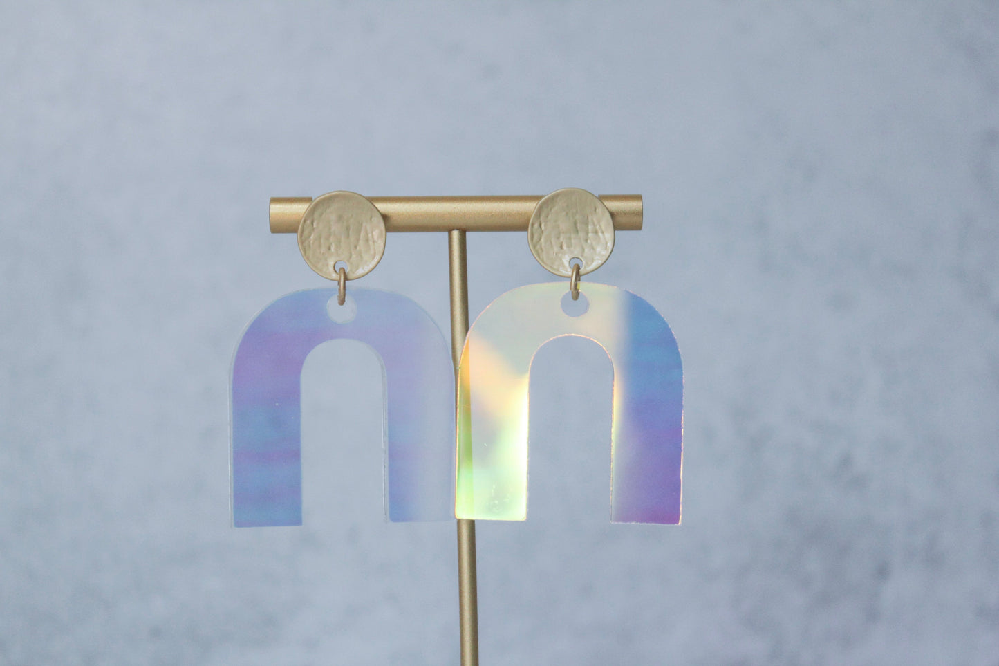 Iridescent Arch Acrylic Earrings
