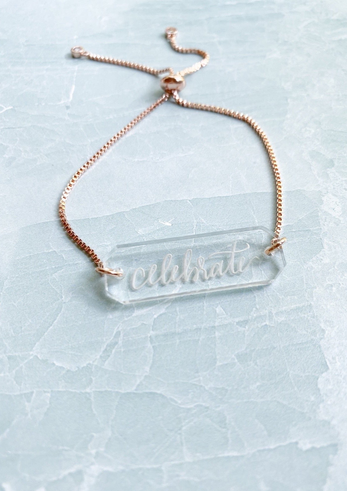 Inspirational Acrylic Bar Chain Bracelet