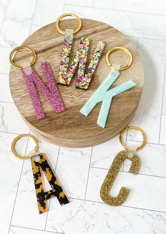 Initial Letter Acrylic Keychain